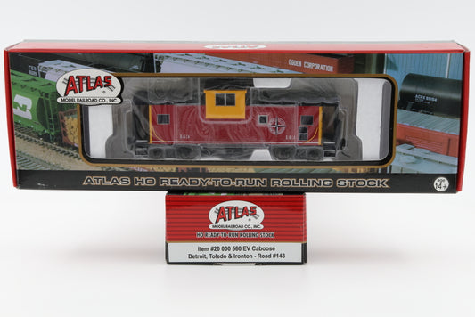 Atlas HO Scale Extended Vision Caboose Detroit, Toledo, and Ironton, #143, 20 000 560