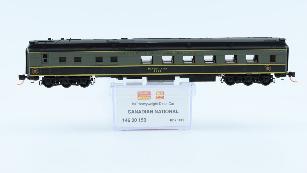 Micro Train Lines Canadian National 80" Heavyweight Diner Car, #1241, 146 00 150