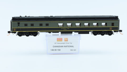 Micro Train Lines Canadian National 80" Heavyweight Diner Car, #1241, 146 00 150